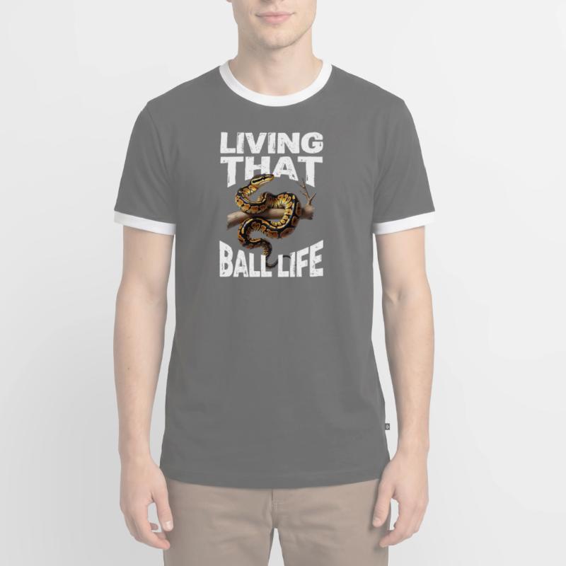 Königspython Schlangen Liebhaber Terrarium Python Männer Kontrast-T-Shirt