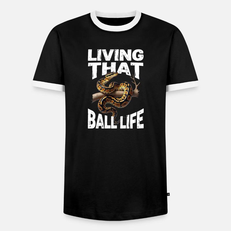 Königspython Schlangen Liebhaber Terrarium Python - Männer Kontrast-T-Shirt - Schwarz/Weiß