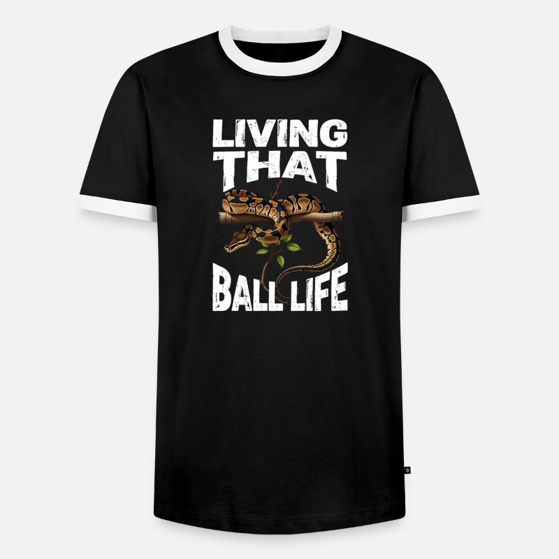 Königspython Schlangen Liebhaber Terrarium Python - Männer Kontrast-T-Shirt - Schwarz/Weiß