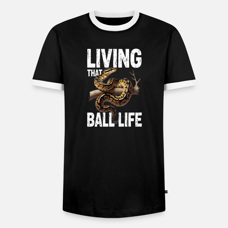 Königspython Schlangen Liebhaber Terrarium Python - Männer Kontrast-T-Shirt - Schwarz/Weiß