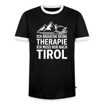 Tirol Urlaubs Spruch Tiroler Berge Wandern - Männer Kontrast-T-Shirt - Schwarz/Weiß - Vorne - AI Model Female 172 light (172cm) & AI Model Male 178 light (178cm)