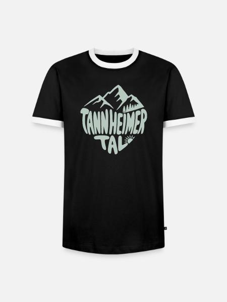 Tannheimer Tal Alpenmotiv - Männer Kontrast-T-Shirt - Schwarz/Weiß