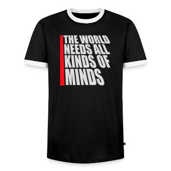 Le monde a besoin de toutes sortes d’esprits inspirants - T-shirt contrasté Homme - noir/blanc - Devant - AI Model Female 172 light (172cm) & AI Model Male 178 light (178cm)