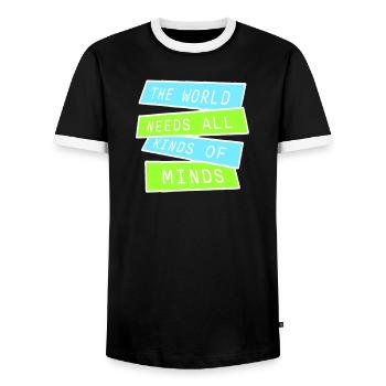 Le monde a besoin de toutes sortes d’esprits inspirants - T-shirt contrasté Homme - noir/blanc - Devant - AI Model Female 172 light (172cm) & AI Model Male 178 light (178cm)