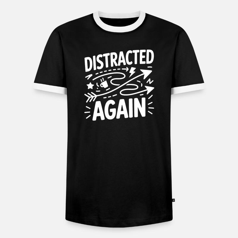 Distracted Again ADHS Chaos - Männer Kontrast-T-Shirt - Schwarz/Weiß