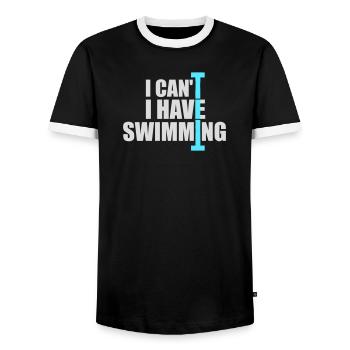 Je ne peux pas, j’ai une excuse de nageur drôle - T-shirt contrasté Homme - noir/blanc - Devant - AI Model Female 172 light (172cm) & AI Model Male 178 light (178cm)