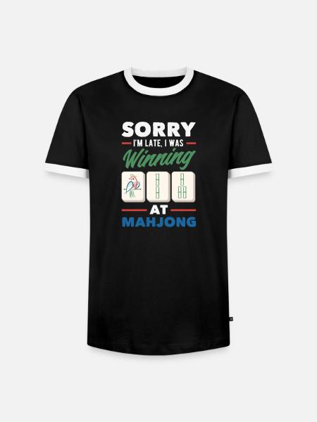 Es Ist Mahjong-zeit - Männer Kontrast-T-Shirt - Schwarz/Weiß