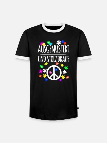 Ausgemustert Frieden Gegen Krieg - Männer Kontrast-T-Shirt - Schwarz/Weiß