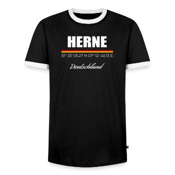 Herne - Männer Kontrast-T-Shirt - Schwarz/Weiß - Vorne - AI Model Female 172 light (172cm) & AI Model Male 178 light (178cm)
