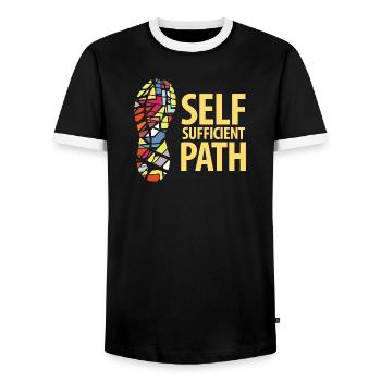 Chemin autosuffisant - T-shirt contrasté Homme - noir/blanc - Devant - AI Model Female 172 light (172cm) & AI Model Male 178 light (178cm)