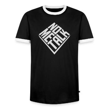 No Talk Me Lustig Antisozial Introvert Stimmung - Männer Kontrast-T-Shirt - Schwarz/Weiß - Vorne - AI Model Female 172 light (172cm) & AI Model Male 178 light (178cm)