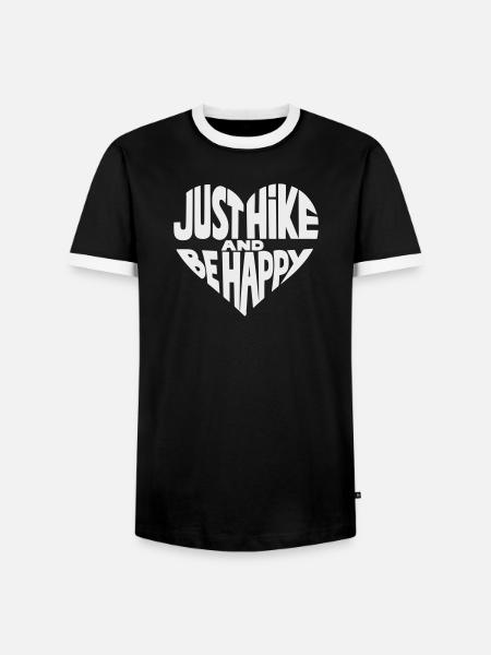 Juste randonner et être heureux design - T-shirt contrasté Homme - noir/blanc