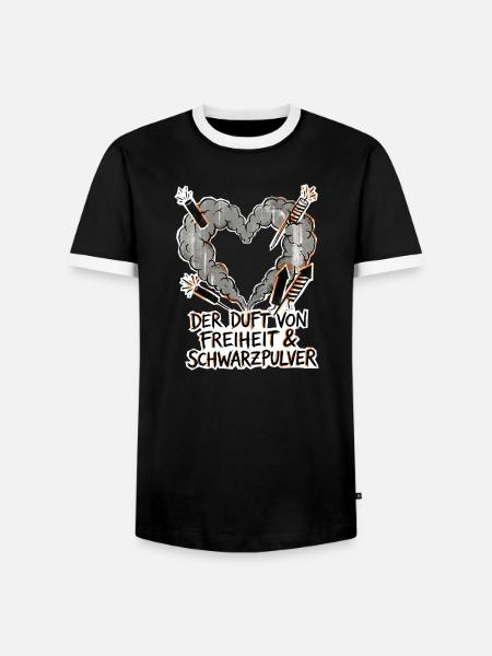 Freiheit und Schwarzpulver Pyro - Männer Kontrast-T-Shirt - Schwarz/Weiß