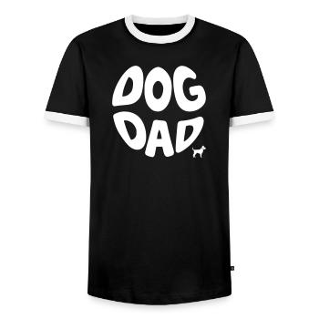 Dog Dad – Hundenpapa Design - Männer Kontrast-T-Shirt - Schwarz/Weiß - Vorne - AI Model Female 172 light (172cm) & AI Model Male 178 light (178cm)