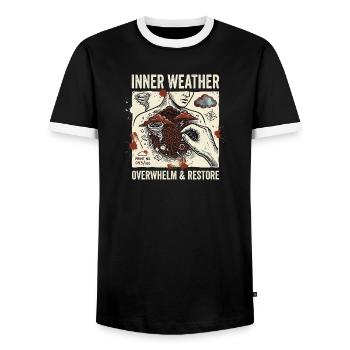 Météo intérieure - T-shirt contrasté Homme - noir/blanc - Devant - AI Model Female 172 light (172cm) & AI Model Male 178 light (178cm)