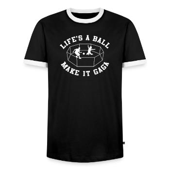 La vie est un boulon, fais-la bouffer - T-shirt contrasté Homme - noir/blanc - Devant - AI Model Female 172 light (172cm) & AI Model Male 178 light (178cm)