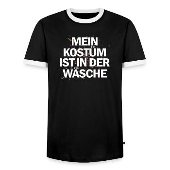 Mein Kostüm in der Wäsche - Männer Kontrast-T-Shirt - Schwarz/Weiß - Vorne - AI Model Female 172 light (172cm) & AI Model Male 178 light (178cm)