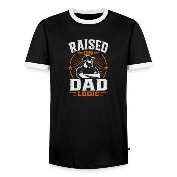 J’ai grandi avec la logique de mon père amusante - T-shirt contrasté Homme - noir/blanc - Devant - AI Model Female 172 light (172cm) & AI Model Male 178 light (178cm)