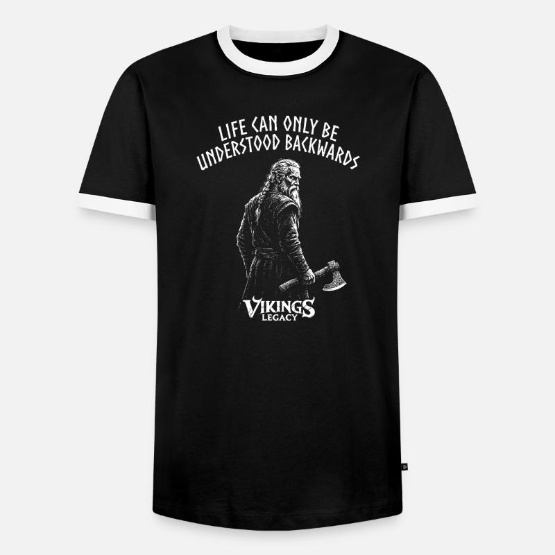 Life can only be understood backwards - Men's Ringer Shirt - black/white