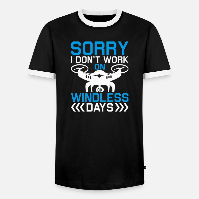 Windless Drone Saying - Men's Ringer Shirt - black/white