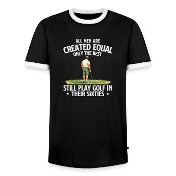 Best Men Golf in ihren Sechzigern-Humor - Männer Kontrast-T-Shirt - Schwarz/Weiß - Vorne - AI Model Female 172 light (172cm) & AI Model Male 178 light (178cm)