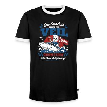 Llama Not Drama Party Saying - Men's Ringer Shirt - black/white - Front - AI Model Female 172 light (172cm) & AI Model Male 178 light (178cm)