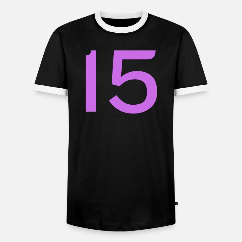 15 - Men's Ringer Shirt - black/white