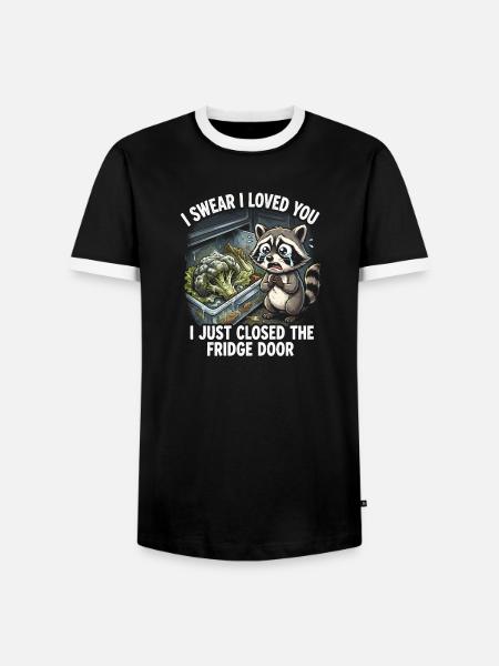 ADHS Waschbär Gemüsefach Kühlschrank Lustig - Männer Kontrast-T-Shirt - Schwarz/Weiß