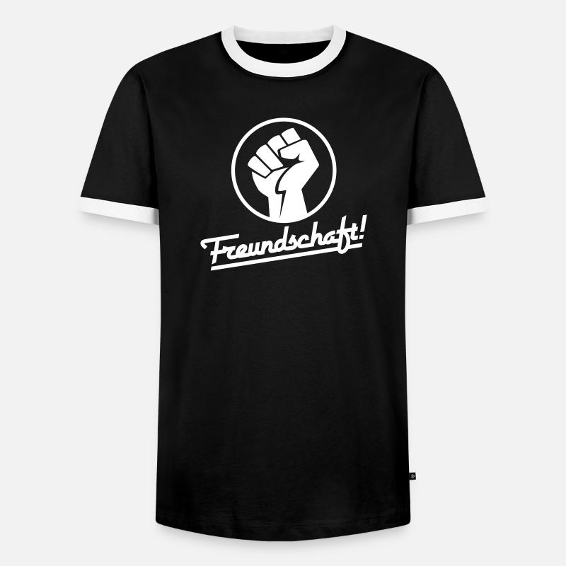Freundschaft v.2 (Farbe änderbar) - Männer Kontrast-T-Shirt - Schwarz/Weiß