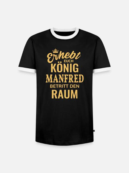Manfred Geschenk - Männer Kontrast-T-Shirt - Schwarz/Weiß