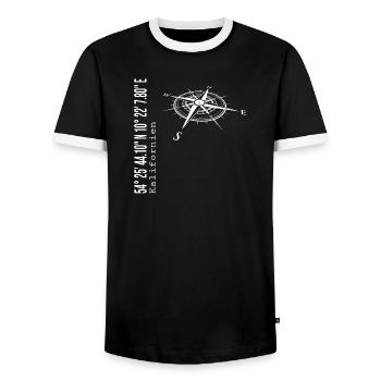 Californie - T-shirt contrasté Homme - noir/blanc - Devant - AI Model Female 172 light (172cm) & AI Model Male 178 light (178cm)