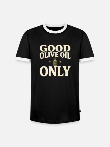 Olive Girl Martini Olive Mediterranes - Männer Kontrast-T-Shirt - Schwarz/Weiß