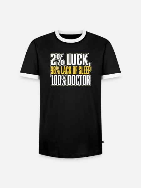 Zwei-Prozent-Glücks-Arzt mit Schlafmangel - Männer Kontrast-T-Shirt - Schwarz/Weiß