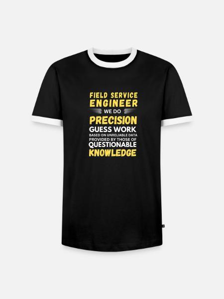 Präzise Vermutungen des Field Service Engineer - Männer Kontrast-T-Shirt - Schwarz/Weiß