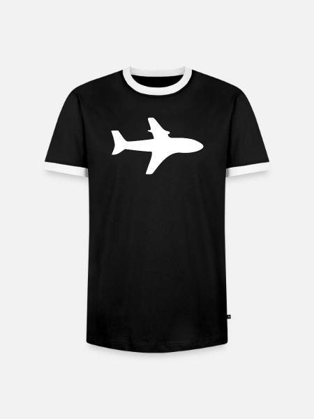 Flugzeug Reise Flugreise Geschenk - Männer Kontrast-T-Shirt - Schwarz/Weiß