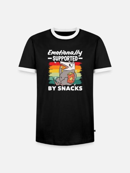 Ich Benötige Snacks, Lustiger Tierhumor - Männer Kontrast-T-Shirt - Schwarz/Weiß