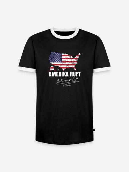 Amerika Auswandern - Männer Kontrast-T-Shirt - Schwarz/Weiß