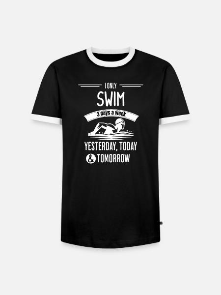 Tägliche Schwimmergewohnheit - Männer Kontrast-T-Shirt - Schwarz/Weiß