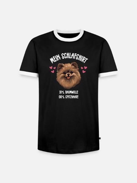Schlafshirt Spitz Haare - Männer Kontrast-T-Shirt - Schwarz/Weiß