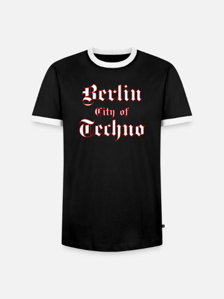 Berlin City of Techno - Männer Kontrast-T-Shirt - Schwarz/Weiß