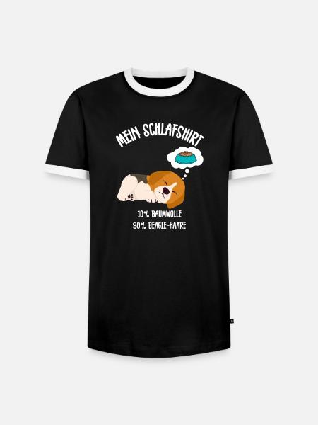 Schlafender Beagle Napf - Männer Kontrast-T-Shirt - Schwarz/Weiß