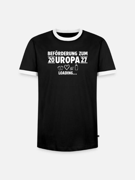 Beförderung zum Uropa 2027 loading - Männer Kontrast-T-Shirt - Schwarz/Weiß