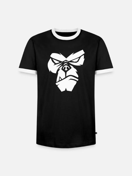 Wütender Affe - Männer Kontrast-T-Shirt - Schwarz/Weiß