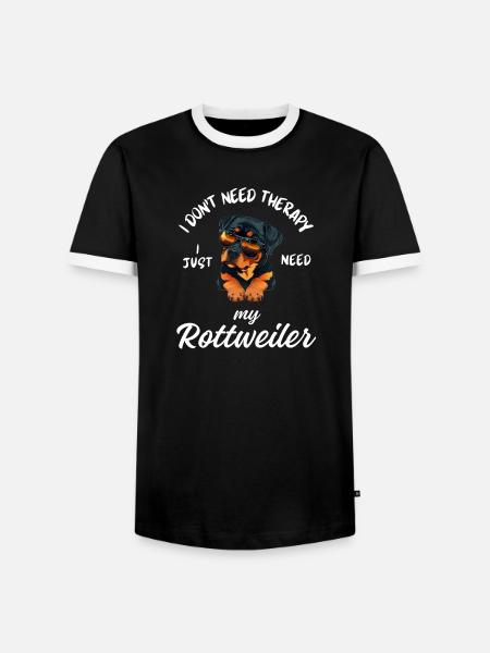 Coole Rottweiler-Sonnenbrillen - Männer Kontrast-T-Shirt - Schwarz/Weiß