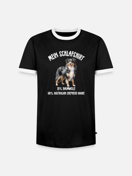 Aussie Schlafshirt Stehend - Männer Kontrast-T-Shirt - Schwarz/Weiß