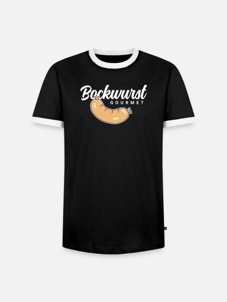 Bockwurst Gourmet - Männer Kontrast-T-Shirt - Schwarz/Weiß