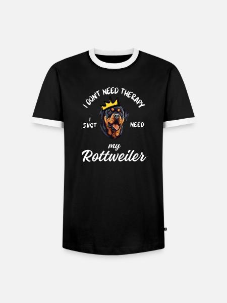 Rottweilerkönig Goldene Krone - Männer Kontrast-T-Shirt - Schwarz/Weiß