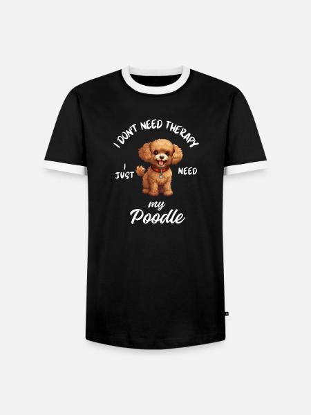 Lächelnder Aprikosen-Spielzeugpudel - Männer Kontrast-T-Shirt - Schwarz/Weiß