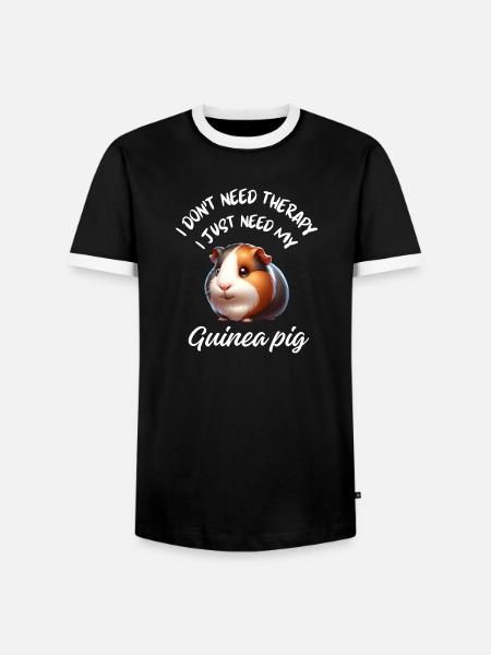 Pummeliges süßes Meerschweinchen - Männer Kontrast-T-Shirt - Schwarz/Weiß