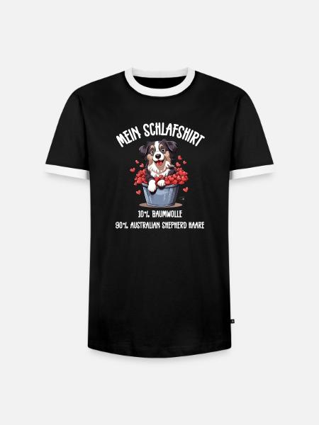 Aussie Eimer Herzen Schlafshirt - Männer Kontrast-T-Shirt - Schwarz/Weiß